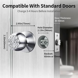 बायोमेट्रिक दरवाजा लॉक पासवर्ड लॉक कीलेस लॉक अनलॉक वाई-फाई स्मार्ट डोर हैंडल एल्यूमीनियम डिजिटल लॉक दरवाजा - Product Image 5