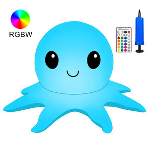 Bola Lampu Penerang Kolam Renang Penguin Flamingo Angsa Gurita Tiup Mengapung Tenaga Surya Luar Ruangan RGB 4W Tahan Air - Product Image 6