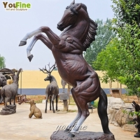 Statue de cheval en bronze réaliste YouFine, taille réelle, sculpture de jardin extérieure
