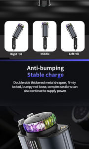 Starlight Lamp Retract able <span class=keywords><strong>Car</strong></span> Charger <span class=keywords><strong>3</strong></span>-in-1-Schnellladegerät 120-W-USB-Anschlüsse Auto ladegerät Adapter mit Farb aroma diffusor - Product Image 3