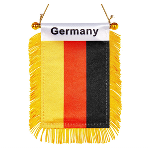 Drapeau de pays suisse imprimé double face de haute qualité Mini bannière à franges à accrocher à la fenêtre de la voiture - Product Image 5