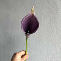 Bunga Calla Lily Buatan Berkualitas Tinggi Tekstur PU Lembut Seni Floral Pernikahan Buket Tangan Dekorasi Ruangan Model Rumah