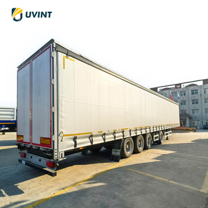 3轴货物拖车53英尺厢式箱帘侧卡车拖车厢式半挂车待售 - Product Image 5