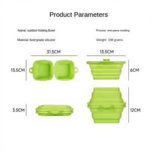 Tragbare, umweltfreundliche Silikon-Haustierschüssel für den Außenbereich, zusammenklappbare doppelte Hundeschüssel, quadratische Trink- und Futterschüssel für Katzen und Hunde - Product Image 6