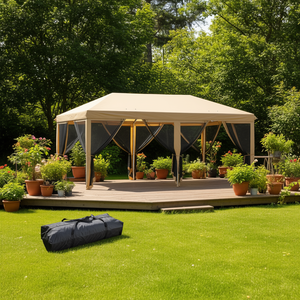 Carpa de Jardín Resistente de 10 x 20 Pies, Color Beige, de Poliéster, para Exteriores, Patio, Protección Solar, Fácil de Instalar, con Bolsa de Transporte - Product Image 2