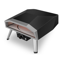 Four à pizza à gaz de 16 pouces avec machine à pizza rotative électrique Grilles de barbecue professionnelles pour la cuisson de la pizza