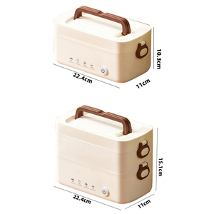 Lonchera Eléctrica Portátil YUEDISI de Acero Inoxidable 304 con 2 Compartimentos, Calentador de Comida, Novedad - Product Image 6