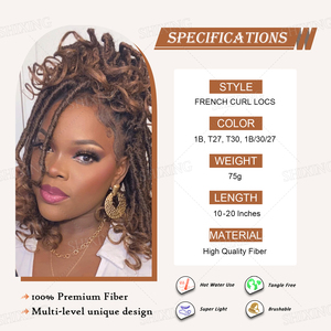 Mới đến 18in pháp Curl locs Crochet tóc Pre looped mềm locs xoăn kết thúc sóng locs Ombre màu Crochet phần mở rộng tóc - Product Image 2