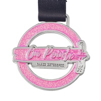 Médaille sportive personnalisée en alliage de zinc avec ruban, médaille de finisseur de marathon personnalisée