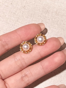 UM Jewelry 925 Sliver Moonlit Treasure Freshwater Pearl and Zircon Earrings For Unisex Anniversary Daily Gift - Product Image 4