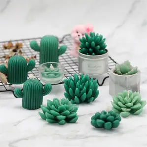 P1250 रसीला पौधों सिलिकॉन मोमबत्ती Molds बनाने के लिए केक सजावट DIY मोमबत्ती कलाकंद साबुन मोल्ड