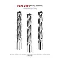 Pemotong penggilingan Spiral tiga pisau presisi untuk pertukangan CNC baja Tungsten karbida untuk mesin ukiran pemotong lubang kunci