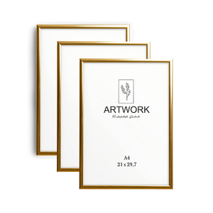Cadres d'affiches personnalisés modernes Cadre d'affiches murales en aluminium Vente en gros Cadre photo doré <span class=keywords><strong>50x70</strong></span> avec <span class=keywords><strong>verre</strong></span> - Product Image 1