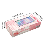 Faux ongles rose vif plaqués, forme cercueil, en ABS, couvrance totale avec colle pour salon de manucure