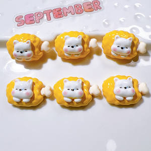 Miniatures en résine à dos plat en gros, motifs lapin et <span class=keywords><strong>chien</strong></span> adorables, ornements en résine glacée, matériaux pour accessoires de bijoux DIY et coques de téléphone - Product Image 4