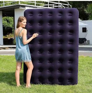 Matelas de camping gonflable confortable, lit d'air moderne pliable et portable avec surface floquée, idéal pour chambre à coucher, école, dortoir - Product Image 4