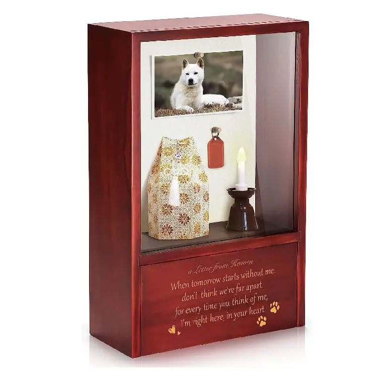 Pet tưởng niệm hộp bóng tùy chỉnh con chó urn tro hiển thị lưu niệm Tưởng Niệm urn mất đẹp tưởng niệm trường hợp của bạn người bạn lông