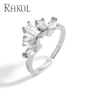 Rakol RP5405 Boutique Simple Fashion Zirconia <b>Open</b> <b>Ring</b> Jewelry - Product Image 2