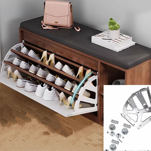Plaque de rotation dissimulée en acier inoxydable ou en acier, à 1, 2 ou 3 niveaux, pour tiroir à chaussures, charnière, cadre et accessoire de support rotatif pour armoire - Product Image 3