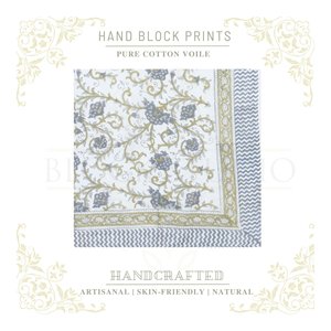 Pareo de algodón con estampado a mano en verde oliva antiguo y gris bronce para mujer, ligero, ideal para bikini, playa y resort en verano. - Product Image 4