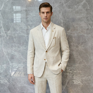 <span class=keywords><strong>Costume</strong></span> en Lin Léger pour Homme  Ensemble de <span class=keywords><strong>Mariage</strong></span> <span class=keywords><strong>d</strong></span>'<span class=keywords><strong>Été</strong></span> à Bouton Unique avec Blazer <span class=keywords><strong>D</strong></span>écontracté | Tenue Formelle Unie pour Garçons <span class=keywords><strong>d</strong></span>'Honneur - Product Image 1