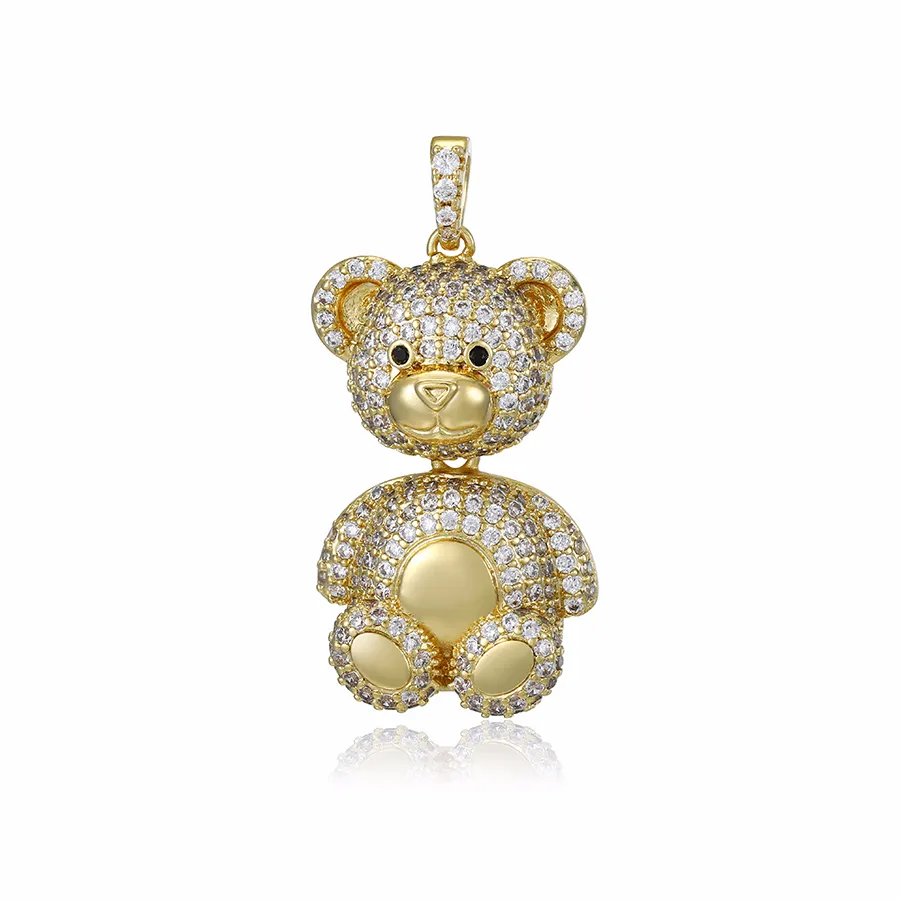 1113 Xuping bijoux Charme bijoux mode suspendu nouveau design animal série ours ensemble plein de diamants pendentif