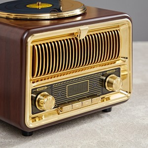 Factory Retro <b>Gramophone</b> BT Vinyl <b>Record</b> <b>Player</b> HiFi Sound Aluminum Alloy Built-In Battery Home 40Hz-20KHz Vintage Phonograph - Product Image 5