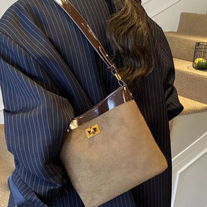 Sac seau de petite taille haut de gamme, nouvelle mode 2026, couleur rétro, sac seau pour femme, sac à main et bandoulière, mat, tempérament, pour femmes - Product Image 1