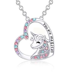 Collar de Plata de Ley S925 con Baño de Rodio y Corazón, con Circonita Cúbica 5A de Colores, Joyería Fina Clásica, Fabricante SPJ - Product Image 2