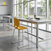Chaise ergonomique empilable en plastique à dossier haut pour mobilier commercial OEM/ODM, idéale pour salles de classe, bibliothèques et salles de lecture