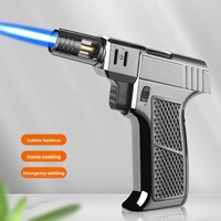 Briquet torche gonflable multifonction en plastique résistant au vent et aux hautes températures, pour barbecue, utilisation en extérieur, carburant au butane, pistolet à souder à main