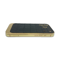 Coque de téléphone de luxe pour iPhone 17 Pro Max avec logo OEM, en cuir de crocodile véritable de qualité supérieure, plaqué or électrolytique