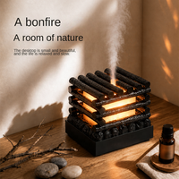 Nouveauté : Lampe de nuit LED 7 couleurs, purificateur d'air USB, diffuseur d'huiles essentielles à effet flamme avec humidificateur à effet feu