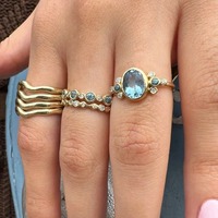 Bague personnalisée avec anneau saphir bleu, diamant rond CZ, alliance éternité, plaqué or 14 carats, argent sterling 925, bijoux pour femmes