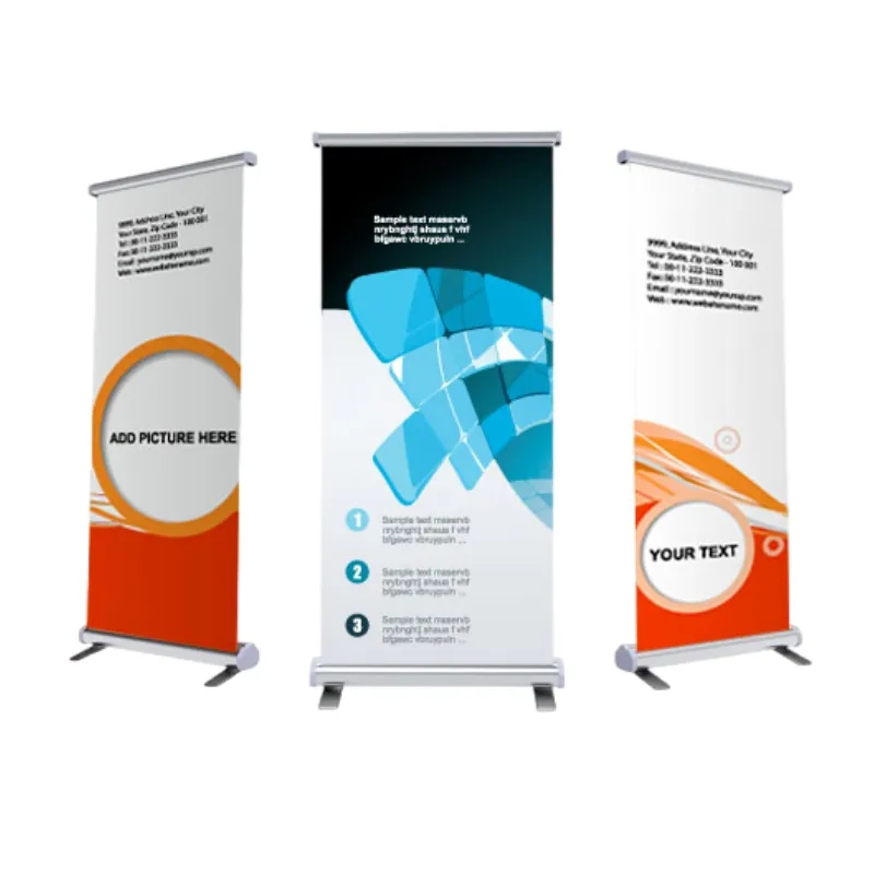 لافتات متحركة قابلة للطي والطي بمقاس 80×200 سم وقاعدة دعاية من الألومنيوم للدعاية والعرض الترويجي