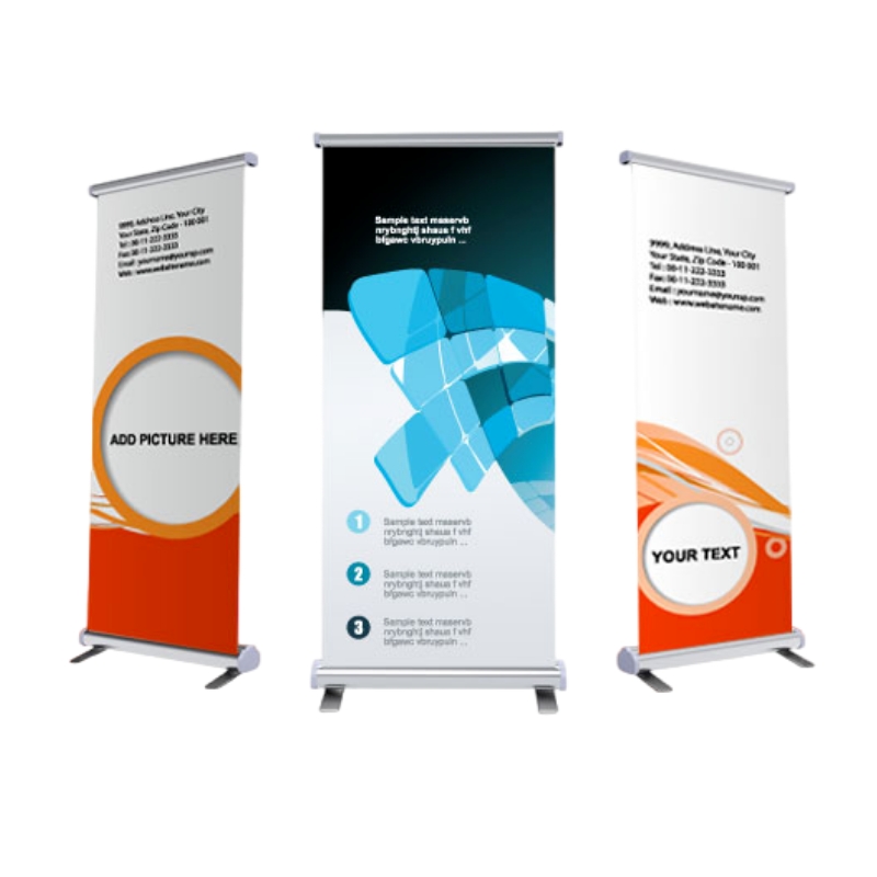 Taşınabilir 80*200cm geri çekilebilir Roll-Up afişler ve POP up ekran reklam promosyon için Banner standı alüminyum çerçeve