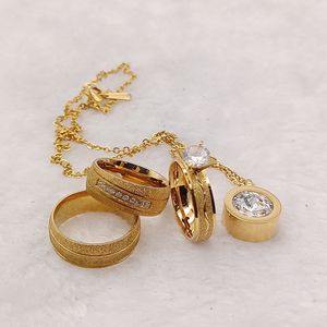 Alleanze del coniuge In Arabia Saudita amore dichiarazione oro placcato anelli da donna ciondolo di fidanzamento anelli di nozze coppie - Product Image 4