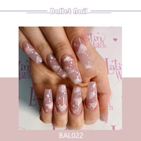 Faux ongles longs ballerine et cercueil personnalisés Faux ongles artificiels Faux ongles French Nail Art Short Luxury Diamond Acrylic
