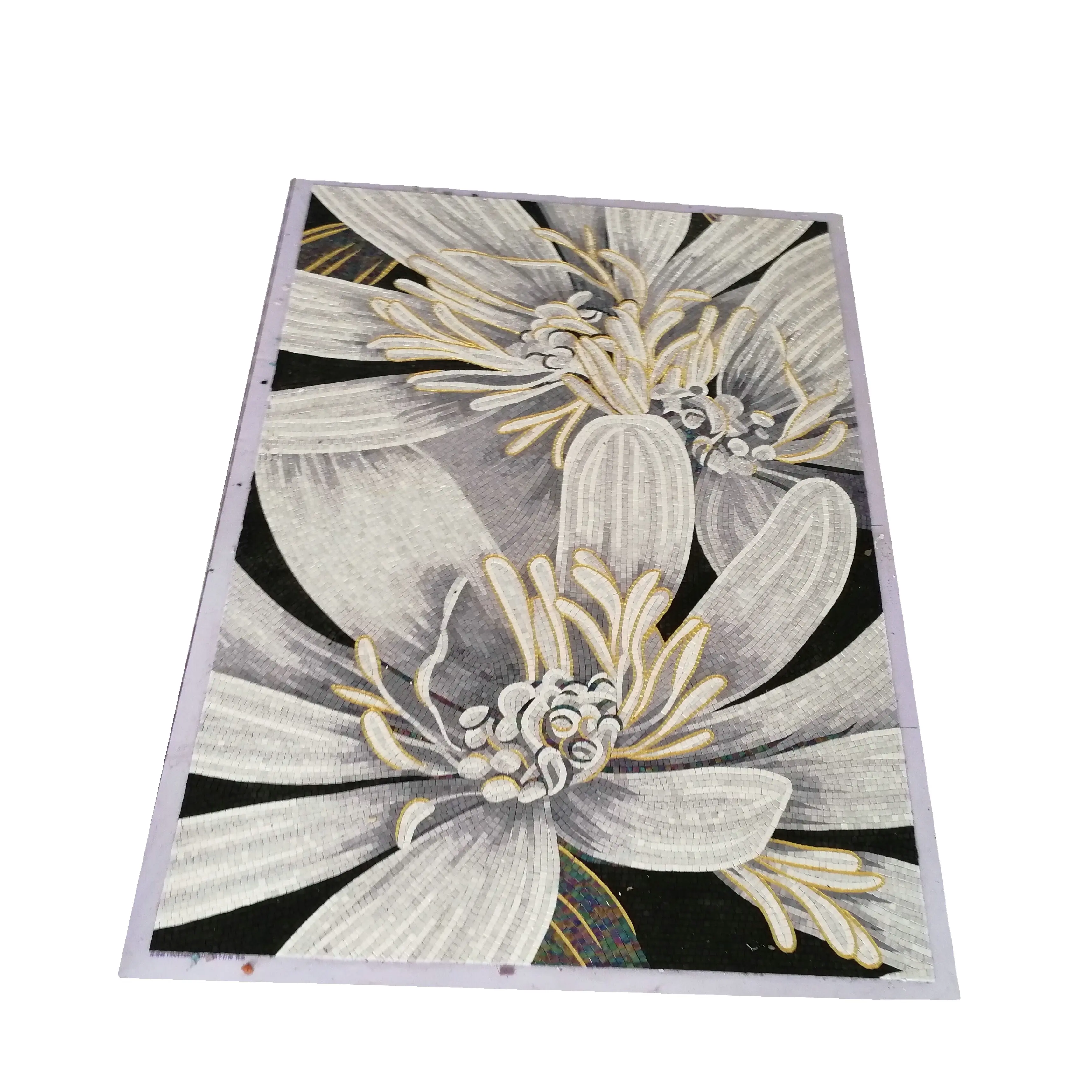 Handmade Glass Flower Mosaic 3D Wall Art Mosaic Tile