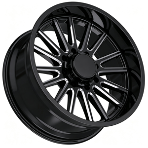 Jantes forgées personnalisées SL 22X14 26x16 30x16 8x170 8x180 8x165.1 Polies à déport profond avec capuchons flottants pour GMC Sierra RAM 1500 F150 - Product Image 6