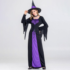 Disfraz de Bruja Morado para Halloween, Disfraz de <span class=keywords><strong>Vampiresa</strong></span> para <span class=keywords><strong>Mujer</strong></span> Adulta, Vestido de Uniforme para Fiesta de Disfraces - Product Image 3