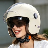 Casque de moto/scooter anti-buée à double visière 3/4 pour hommes et femmes