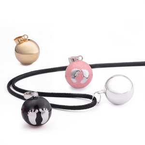 Llamador De ángeles suena oro manos De bebé <span class=keywords><strong>huella</strong></span> Bola mexicana bolas armonía colgante ángulo ala collar joyería - Product Image 3