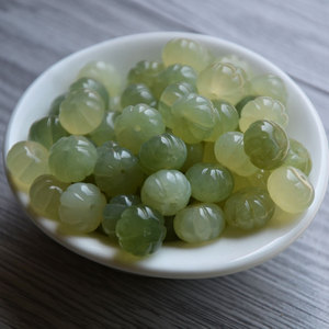 Natural Xiuyan <b>Jade</b> Carved Pumpkin Beads 12mm Spacer For DIY Bracelet <b>Bangle</b> Jewelry Accessories - Product Image 2