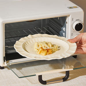 Moderno diseño de lujo crema bajo vidriado arco de arroz de cerámica plato de pescado sopa tazón de fideos juego de platos frescos para uso doméstico - Product Image 3