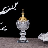 Porte-brûleur d'encens en cristal arabe de luxe Vintage décoration de la maison brûleur en verre mariages élégant classique cadeau en boîte