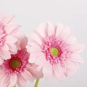 Branche de fleur de gerbera à tête unique artificielle pour la décoration de mariage Toucher réel Fleur de chrysanthème artificielle hydratante