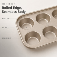 Moule à muffins en acier inoxydable pour 12 tasses, plateau de cuisson pour cupcakes, réutilisable, résistant au four