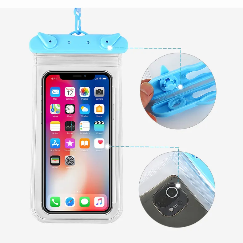Universal Waterproof Case Waterproof Phone Bag Compatible For Iphone 13 12 Cellphone Dry Bag With Lanyard Outdoor Beach Swimming