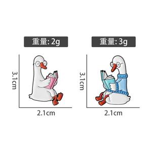 Lunettes de lecture créatives en forme de canard de dessin animé, en alliage de zinc, placage nickel noir, style mignon pour les amoureux des livres, design pull, pour les passionnés de lecture - Product Image 5